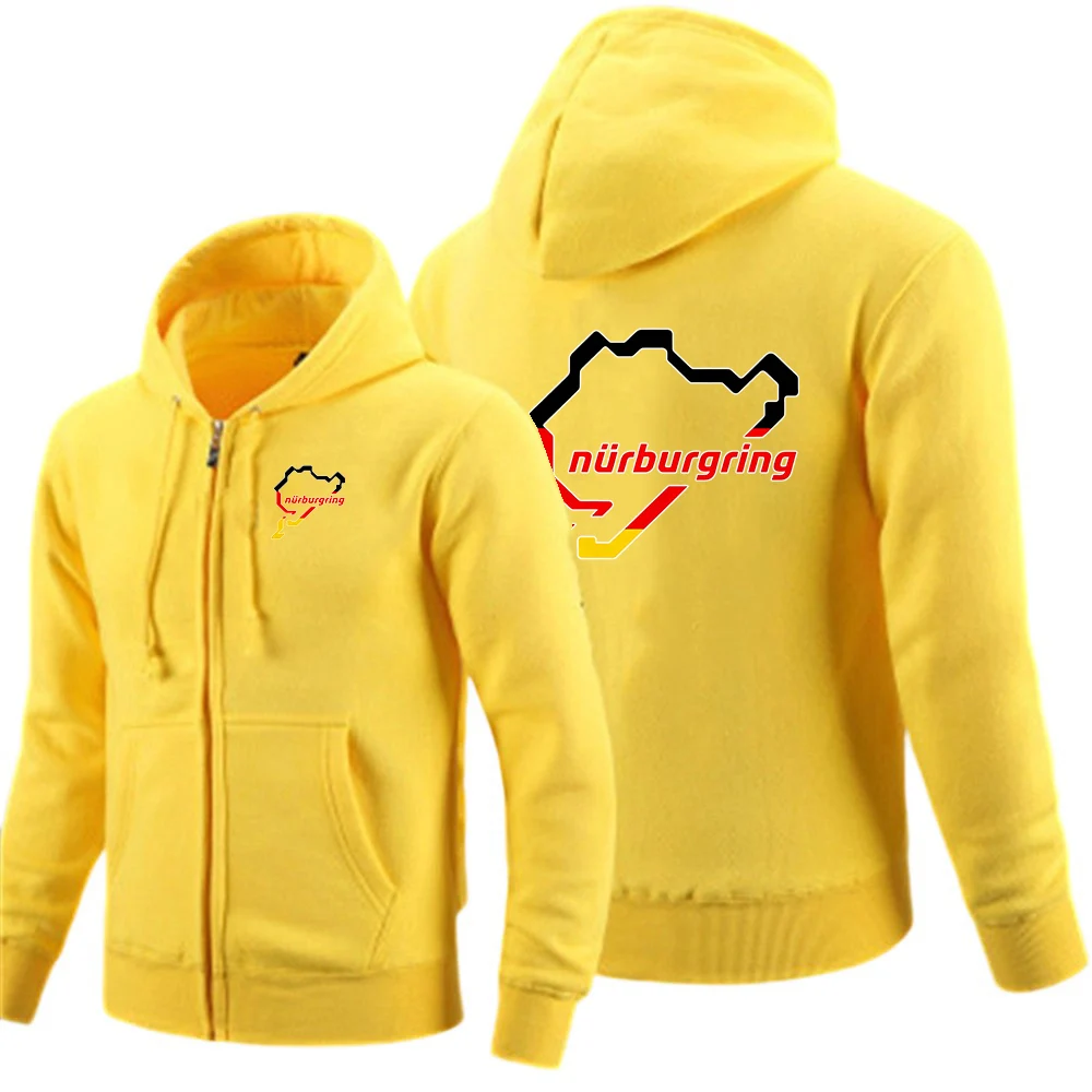2026 Spring And Autumn Constant Temperature Comfortable Hoodies Nürburgring Race Track Logo Print Men's Hooded Jacket Coat