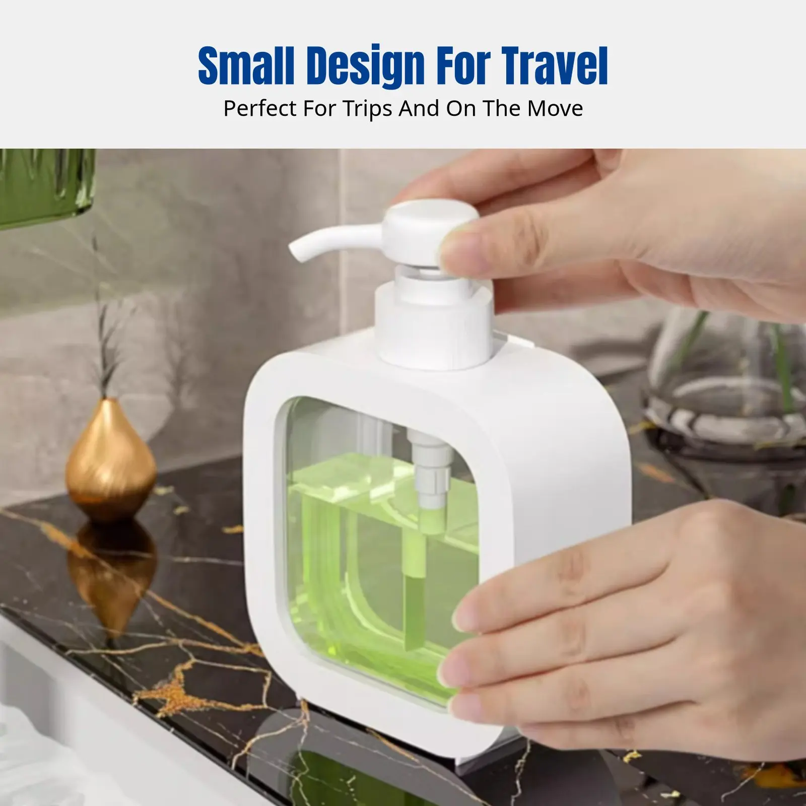 Liquid Dispenser Bottle, Portable Pump, Empty Container for Shampoo, Shower Gel, Laundry, Travel, Transparent view 4