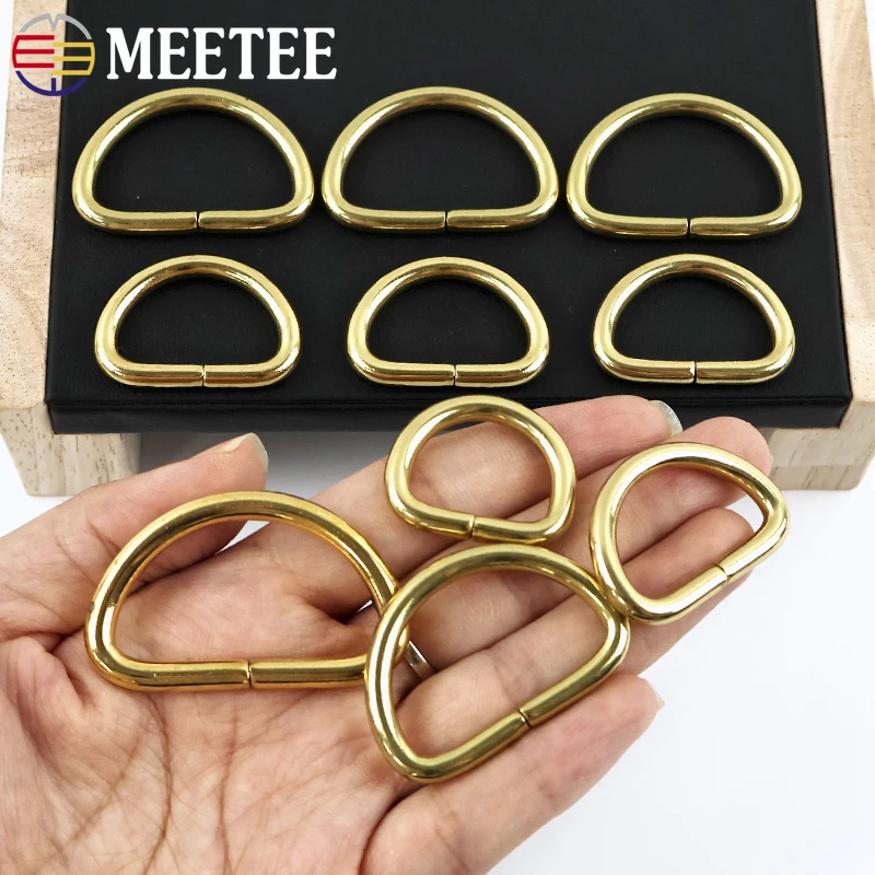 

10-38mm 5-20Pcs Solid Brass D Ring Buckle for Bags Strap Webbing Connect Rings Keychain Carabiner Clip Snap Hook DIY Accessories