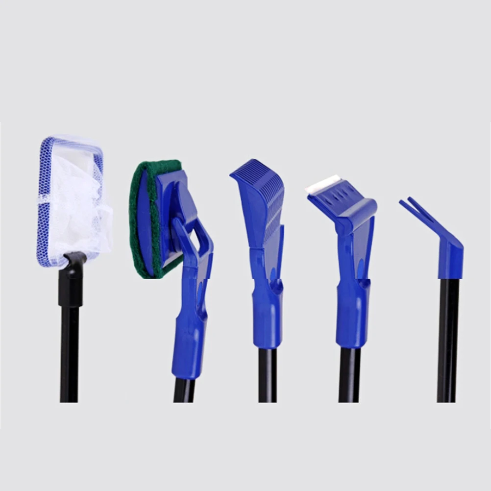 

Fish Cleaning Kit Aquarium Tank Cleaning Tools Detachable Brush Set Blue Length Adjustable Buckle Design No Scratch Safe