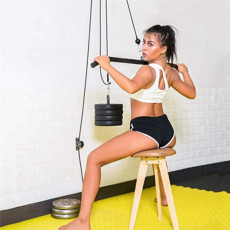 

High Strength Solid Single Wheel Pulley Set Metal Home Fitness Rope Machine Build DIY Gym Exercise Equipment
