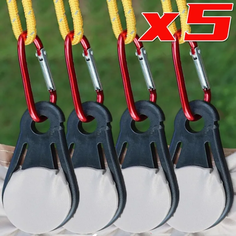 1/3/5pcs Outdoor Rainproof Tighten Fixed Buckle Accessories Rope Alligator Clips Awning Camping Tent Canopy Clip Camping Tool