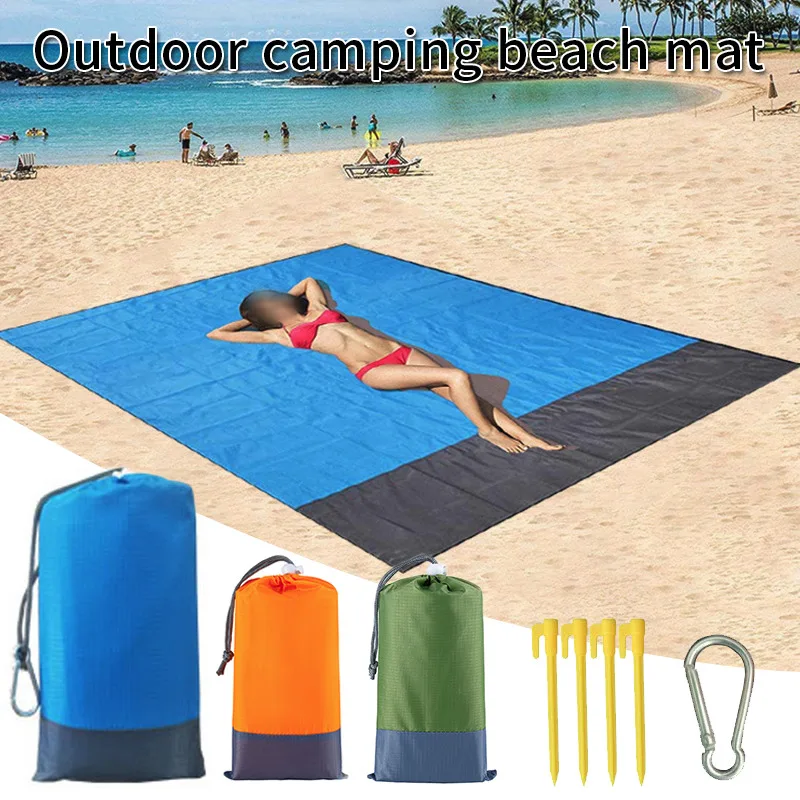 Waterproof Pocket Beach Blanket Folding Camping Mat Mattress Portable Lightweight Mat Outdoor Picnic Mat Sand Beach Mat