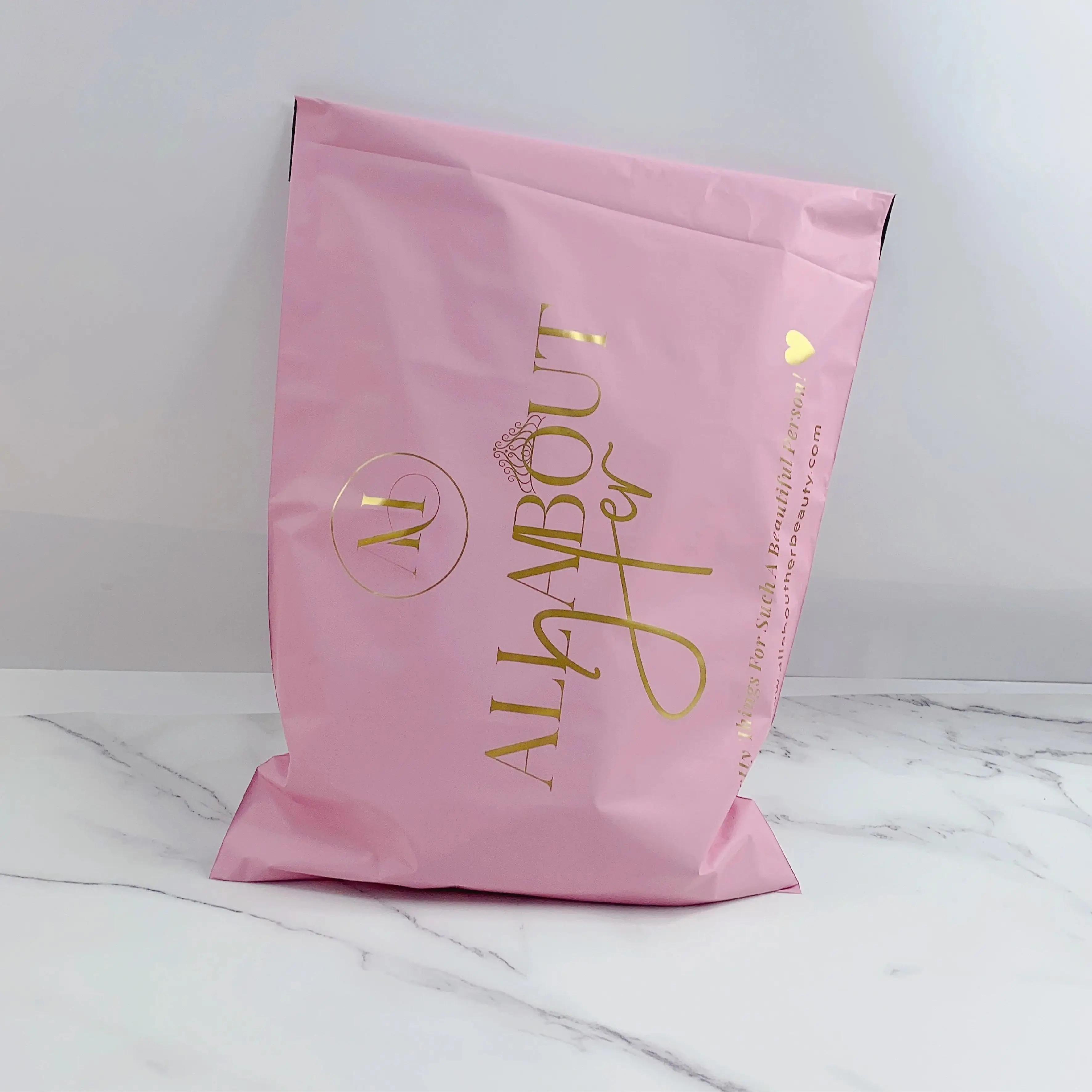 biodegradable matte pink custom shipping bags poly mailer bags courier bags with logo for clothing