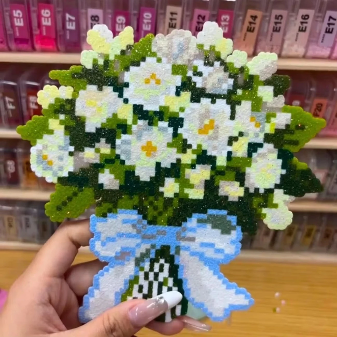 MOC 2.6mm 3D Perler Fuse Beads Bouquet Kit Flower Craft DIY Intelligence Educational Toy Set for Kids Adults Holiday Gift