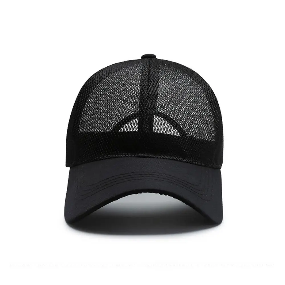 Full Mesh Trucker Baseball Cap Breathable Lightweight Mesh Breathable Hat Ultra Thin Curved Brim Sport Running Cap For Man Women