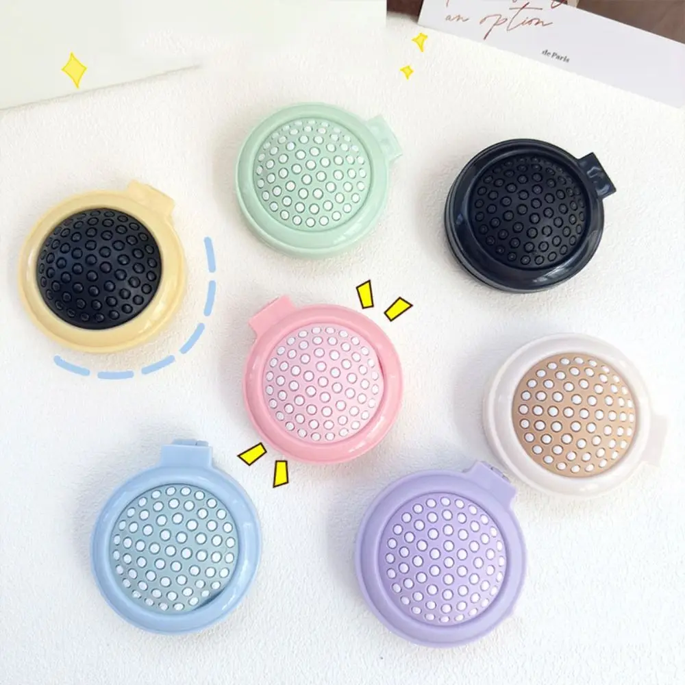 

4Pcs Simple Round Makeup Mirror with Comb Dual Use Mini Pocket Hair Brush Scalp Massage Solid Color Air Cushion Comb Travel