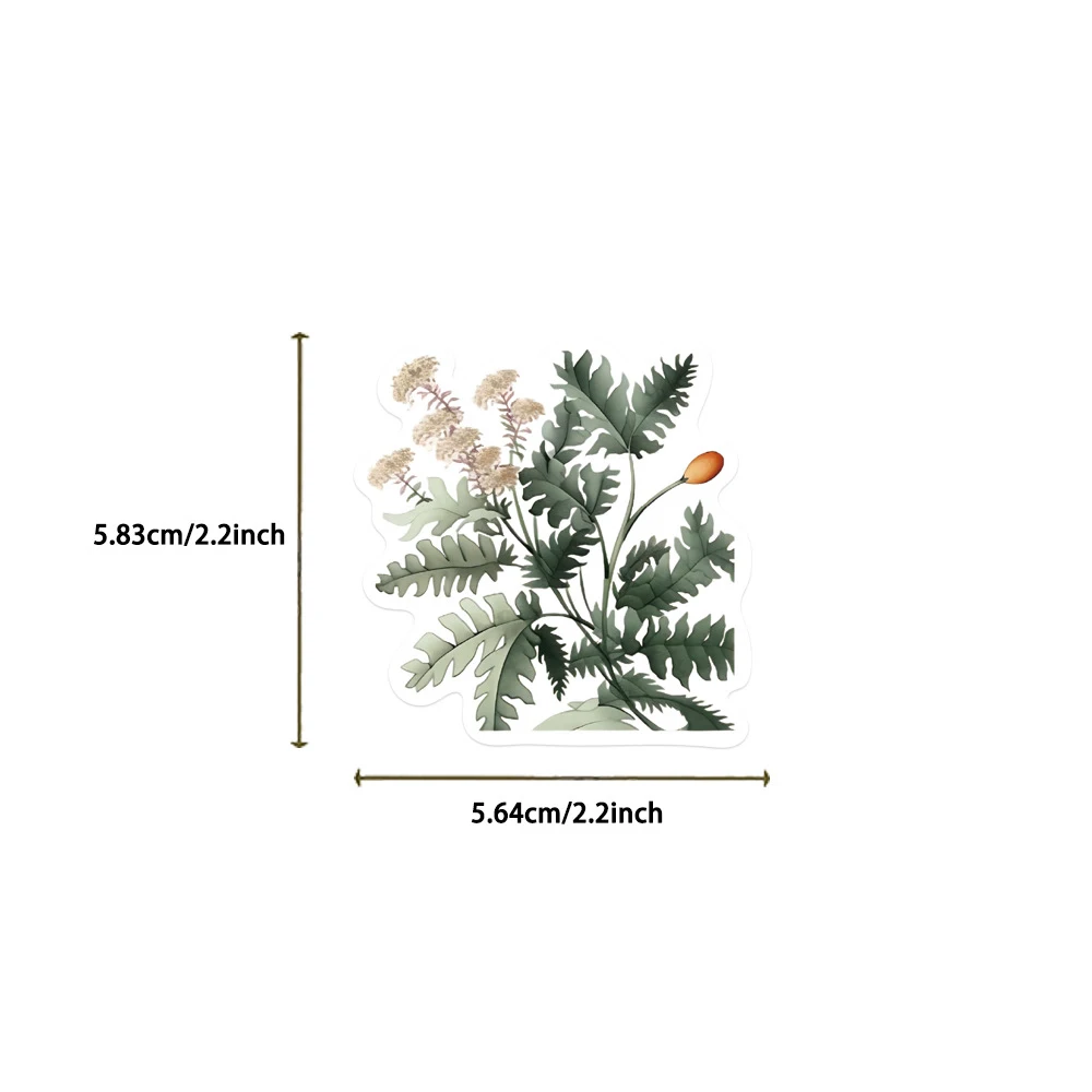 10/30/50pcs Cartoon Fresh Green Plant Stickers Aesthetics Flowers Sticker Luggage Phone Scrapbooking Graffiti Decals Decoration