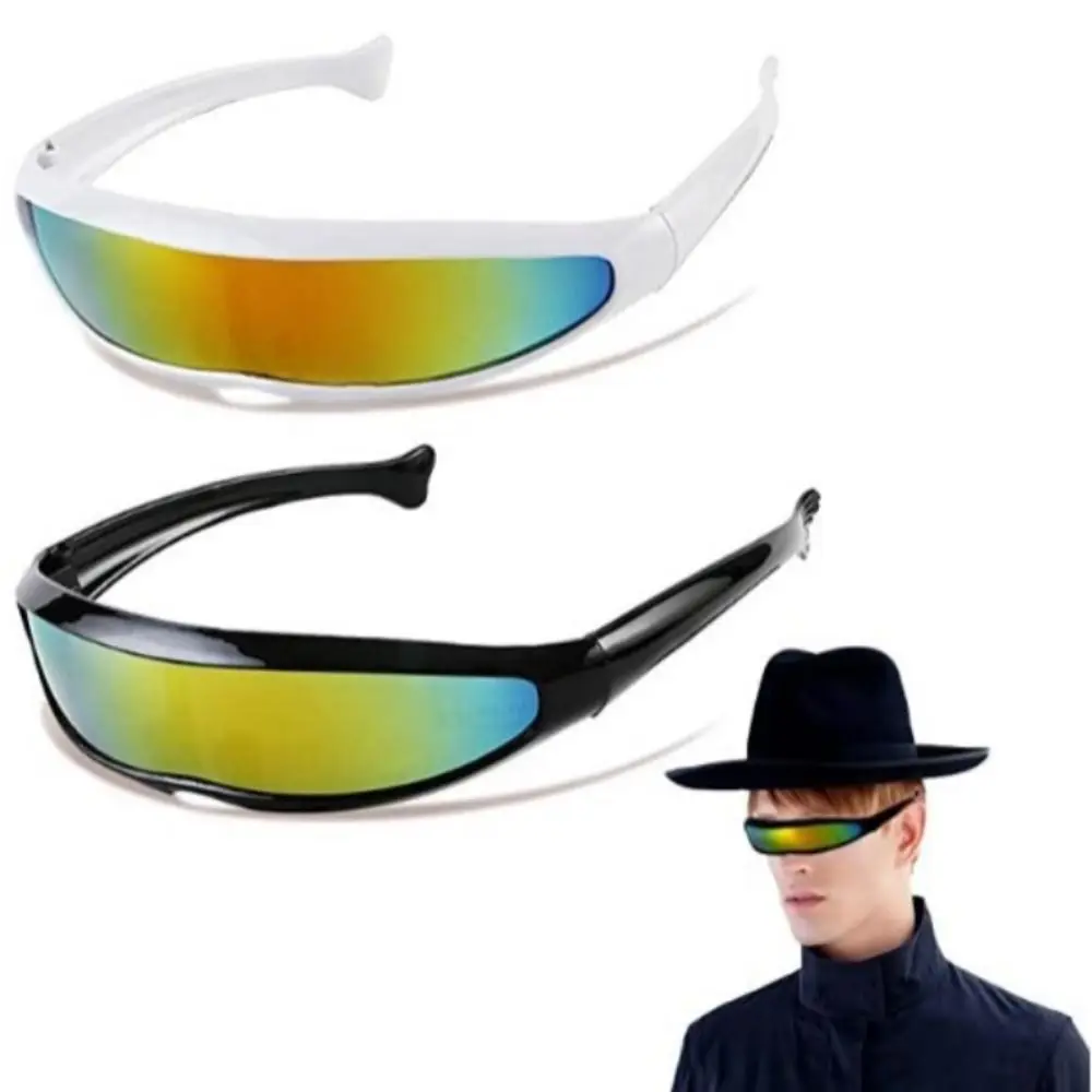 

Futuristic Narrow Cyclops Visor Sunglasses Laser Eyeglasses UV400 Personality Mirrored Lens Costume Eyewear Glasses Men Glasses