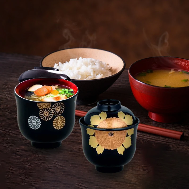 

Japanese Style Miso Bowl Cuisine Soup Bowl With Lid Plastic Food Container Rice Udon Noodles Cereal Bowl Restaurant Ramen Bowl