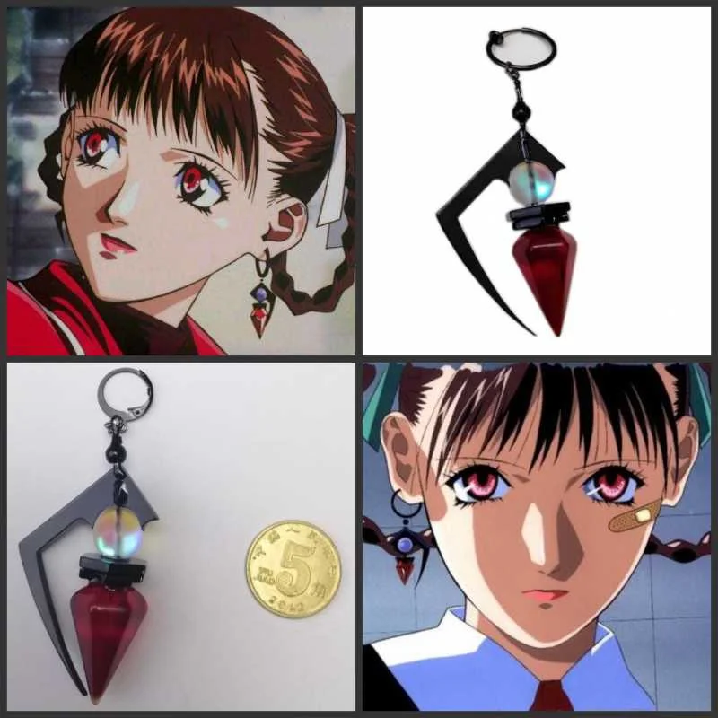 1PCS Umetsu Yasuomi Anime A Kite Girl Cosplay Earrings Halloween Cosplay Accessories Props