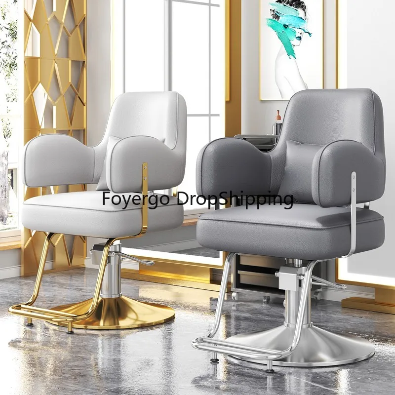 

Durable Hair Salon Barber Chairs European Style Hairdressing Chair Dressing Room Back Armchair Recliner Cabeceros Furniture