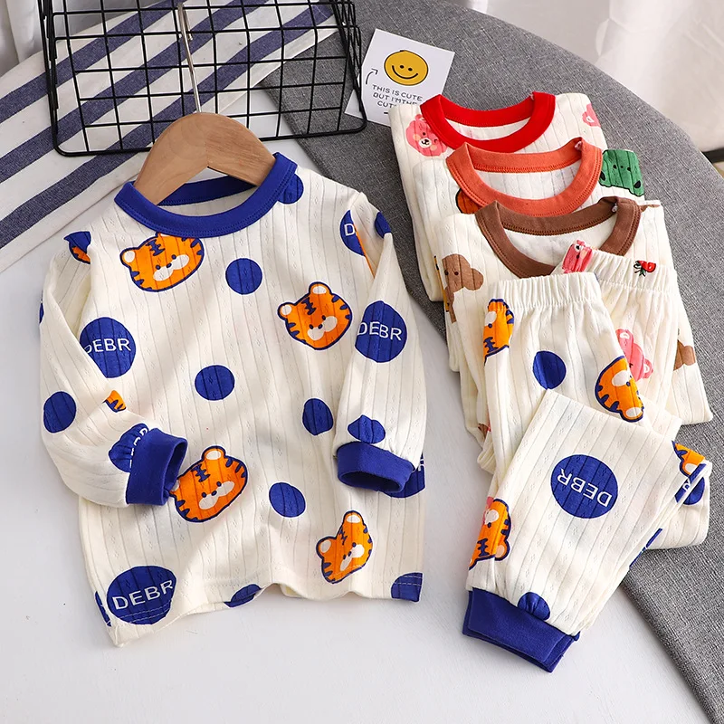 Children Suits Boys Kids Girl 2 Pieces Sets Pajamas Print Toddler Long Sleeve Tshirt +Pants Baby Girl Clothes Kids Clothes