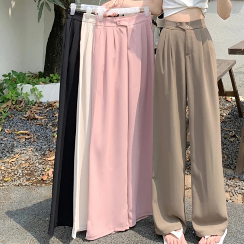 Y2K Wide Leg Pants Women Fashion Oversize Loose 4Xl Suit Pants Spring Korean Office Lady Casual High Waist Trousers New