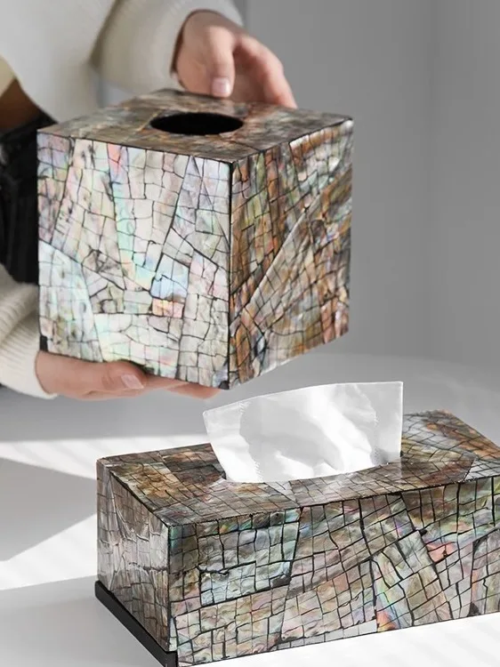 

l ell Decorative Tissue Box Villa Living Room Coffee Table Ornament Storage Box Home Creative Napkin Der Box