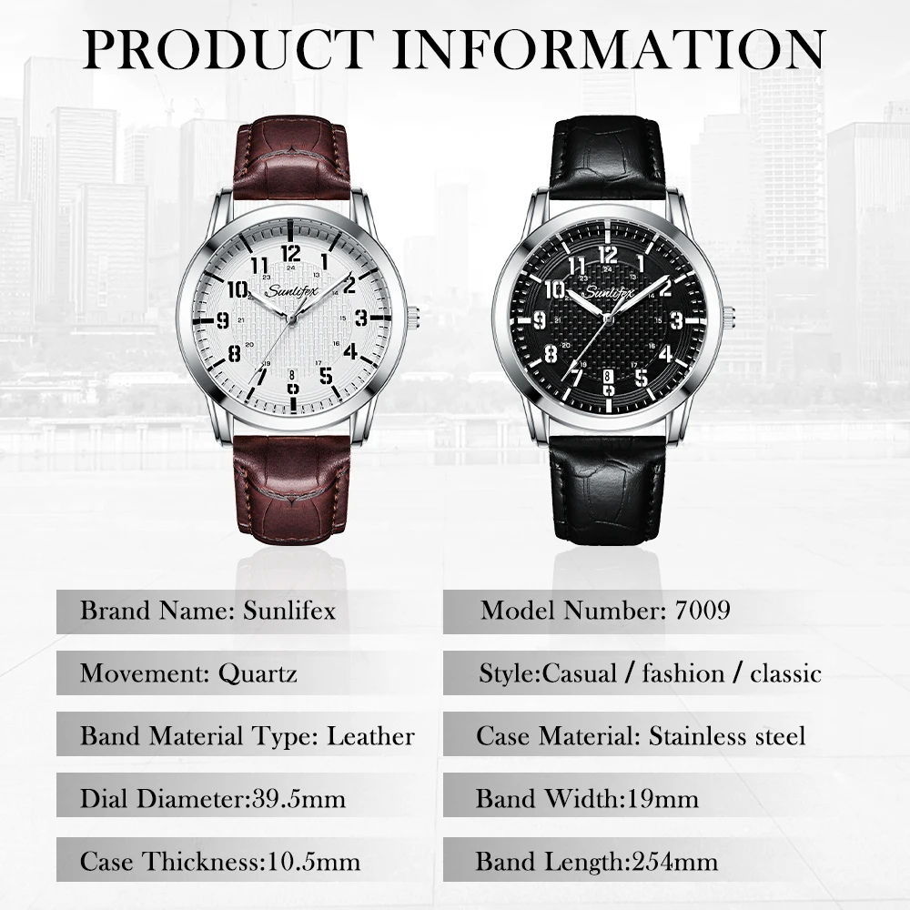 Sunlifex Traditional Business Men's Watch Leisure Business Simple Quartz Watch