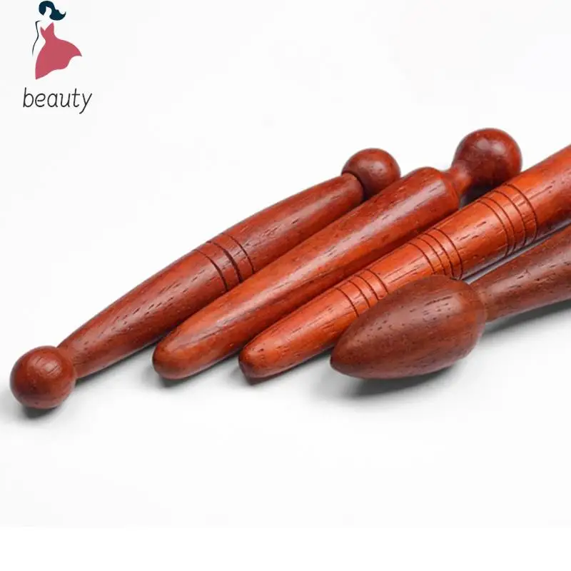 Herramienta de tejido profundo para belleza y salud, masajeador de mano, palo de masaje con gatillo de madera, pluma de acupresión tailandesa de madera maciza