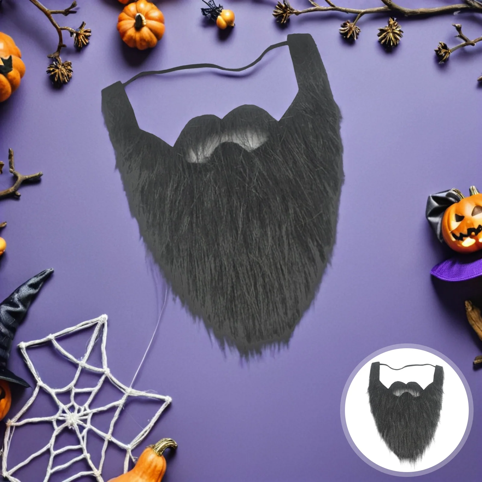 1pc Men Costume Cosplay Props Fake Beard Wigs Cloth Beard Stage Performance Props For Halloween Party Dress Up