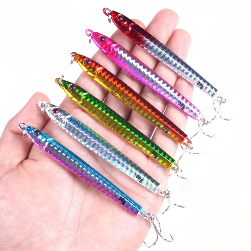

1pcs Falling iron plate 30g 40g 60g Metal Casting JigSpoon Shore Drag CastJigging Sea Bass Lure Artificial Bait FishingTackle