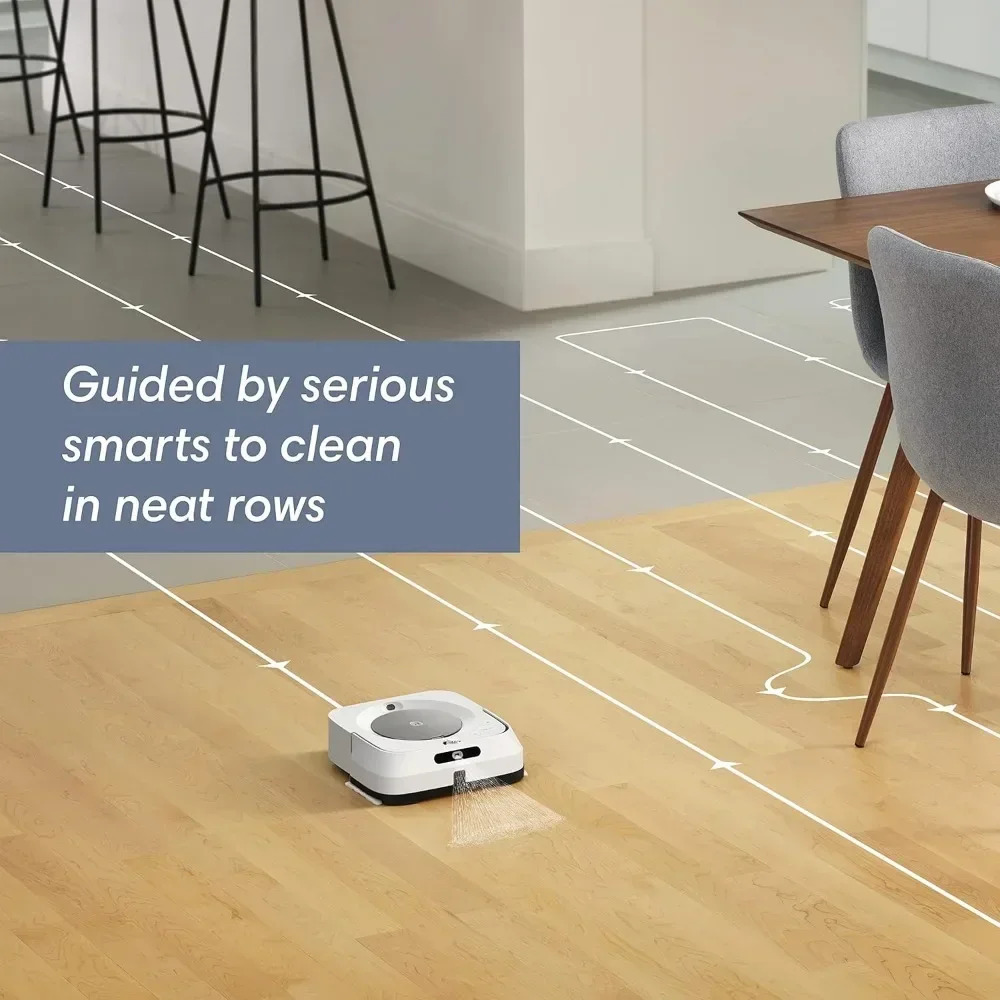 Ultimate Robot Mop- Wi-Fi Connected, Precision Jet Spray, Smart Mapping, Ideal for Multiple Rooms, Recharges and Resumes, White