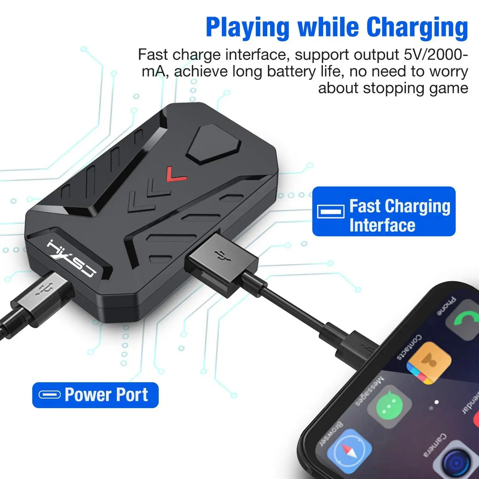 Keyboard Adapter No Lagging for Android System Games with 3 USB Ports TYPE-C Interface