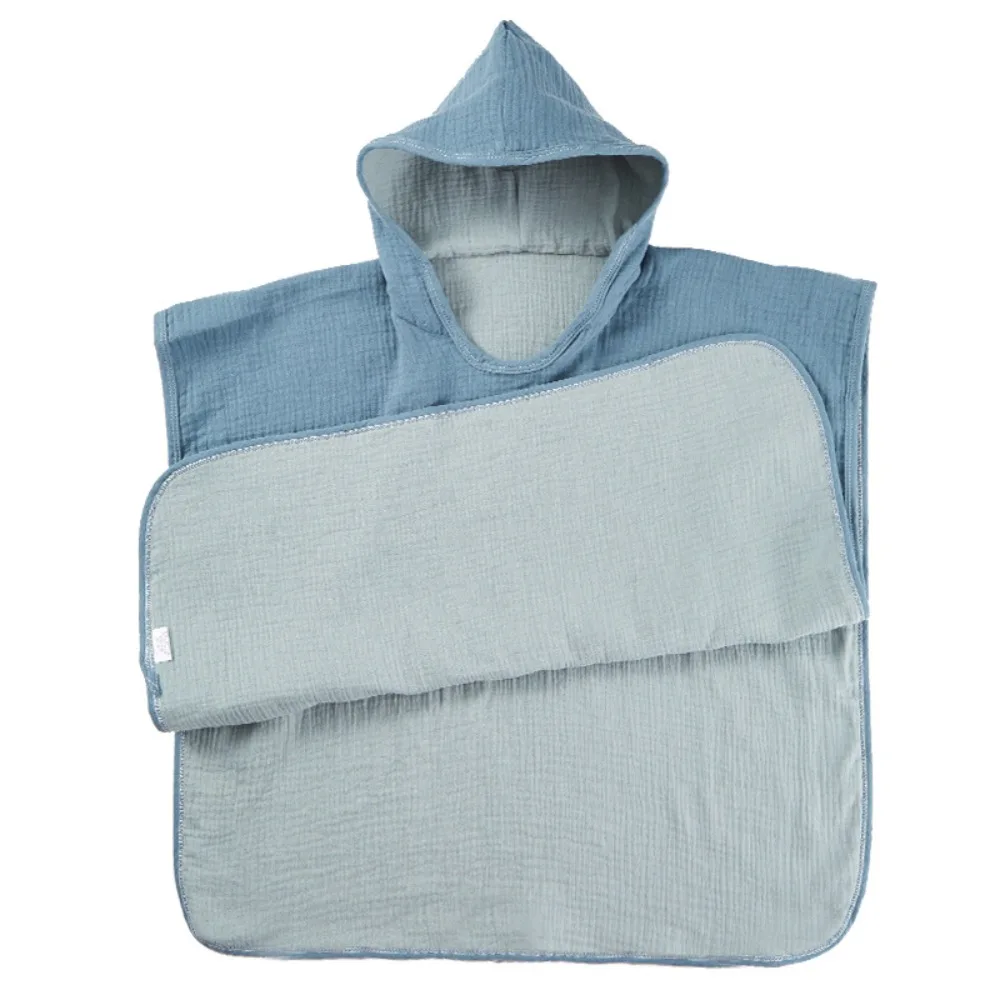 Kids All Season Gauze Hooded Bath Robe Absorbent Swimming Beach Towel