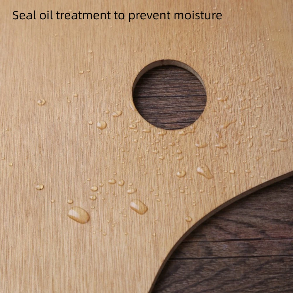 

Rack Painting Color Oil Paint Palette Wooden 4 Size Color Mixing Board Oval/Square Thumb Holder Artist Paint Tray Kids