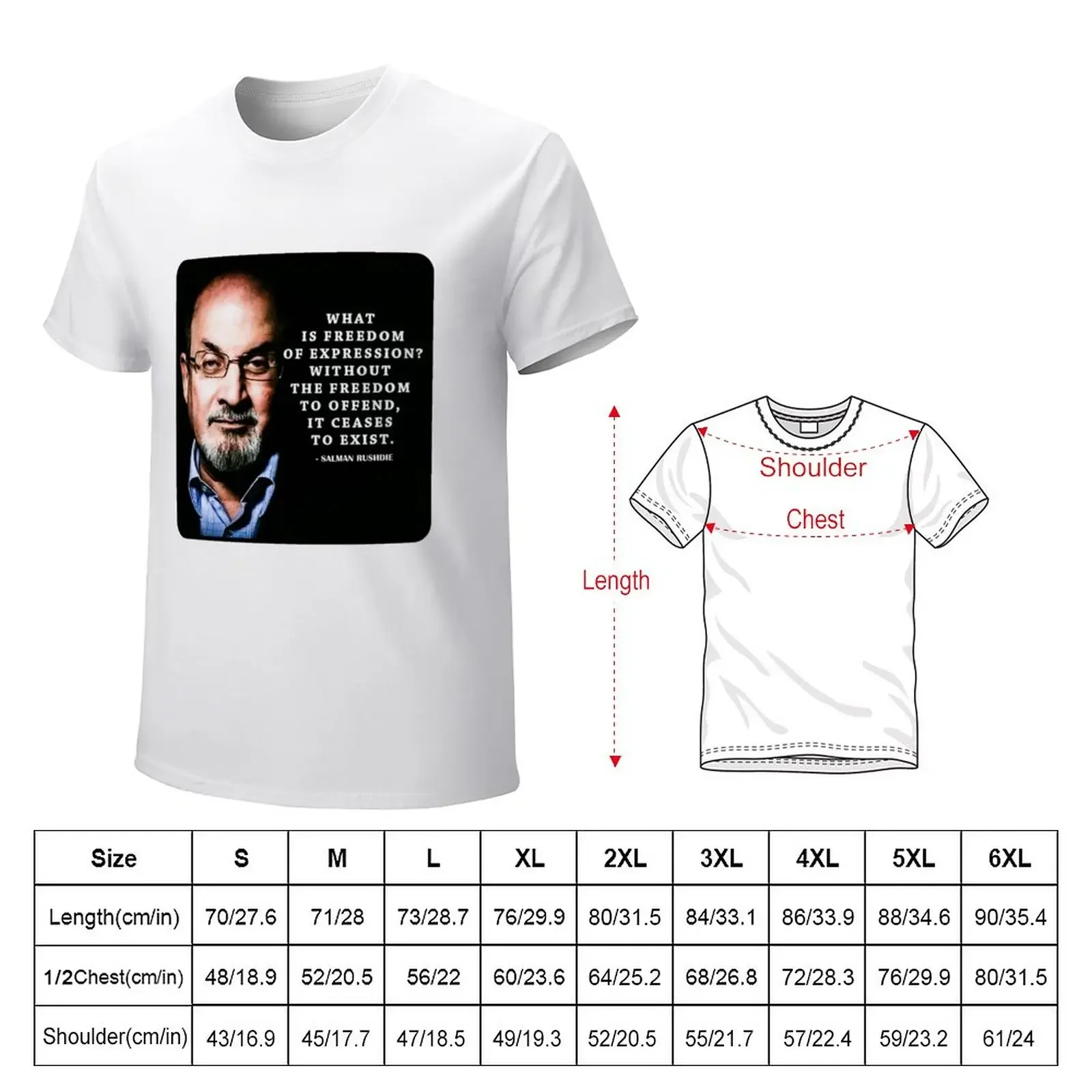 Salman Rushdie T-Shirt customs aesthetic clothes mens big and tall t shirts