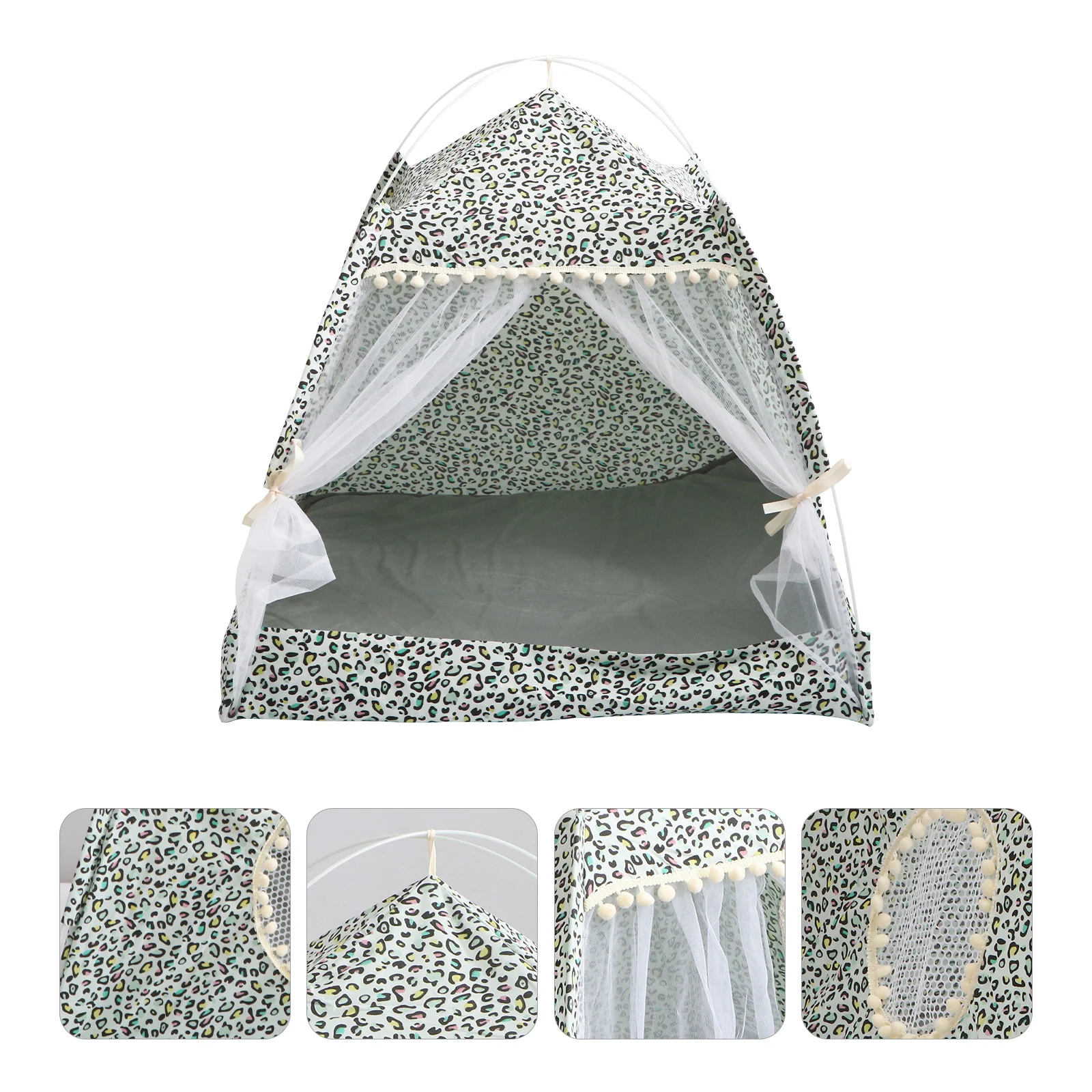 Lits pour chats d'intérieur, tente lavable, chenil pour chien, tipi, maison pliable, grotte pour animaux de compagnie, chaton