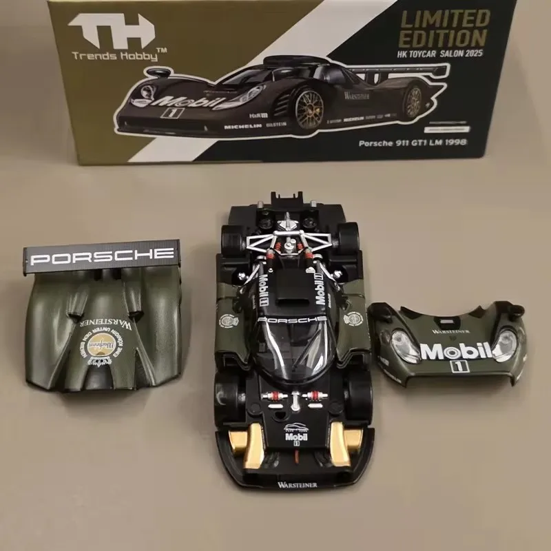 TH Porche 911 GT1 LM 1998 1:64 مقياس سبيكة يموت الصب نموذج مصغر سيارة تحصيل لعبة للكبار هدايا عيد الميلاد للبنين