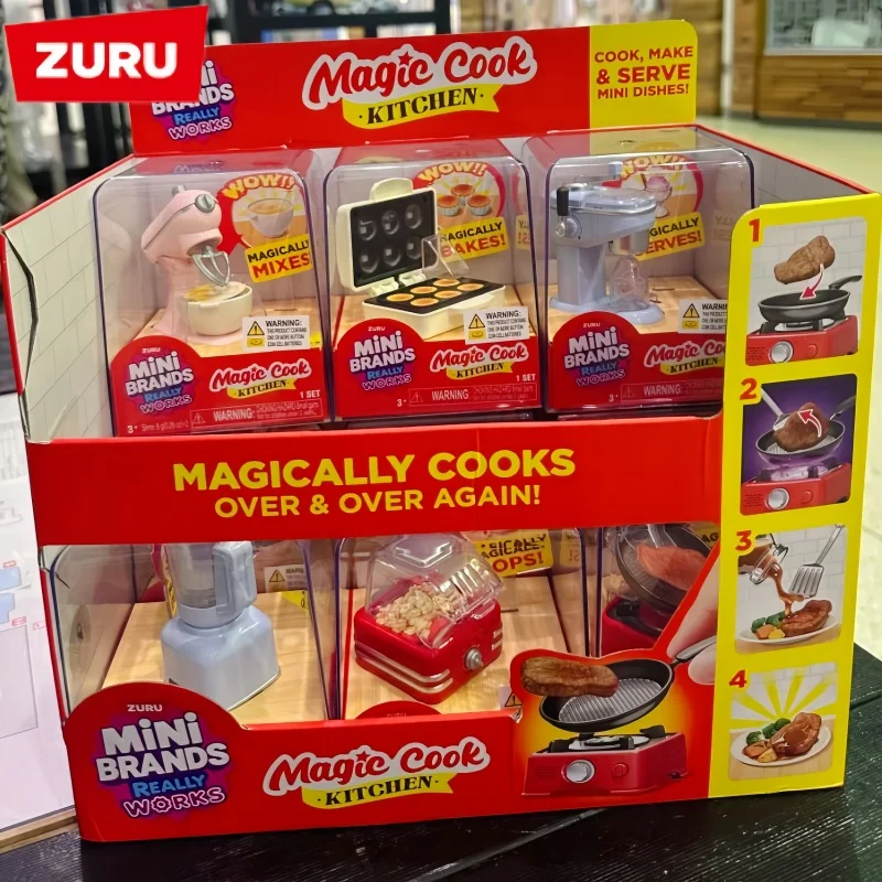 ZURU Mini Brands Magic Cook Kitchen Series Mini Home Appliance Miniature Simulation Kitchenware Set DIY Birthday Toy