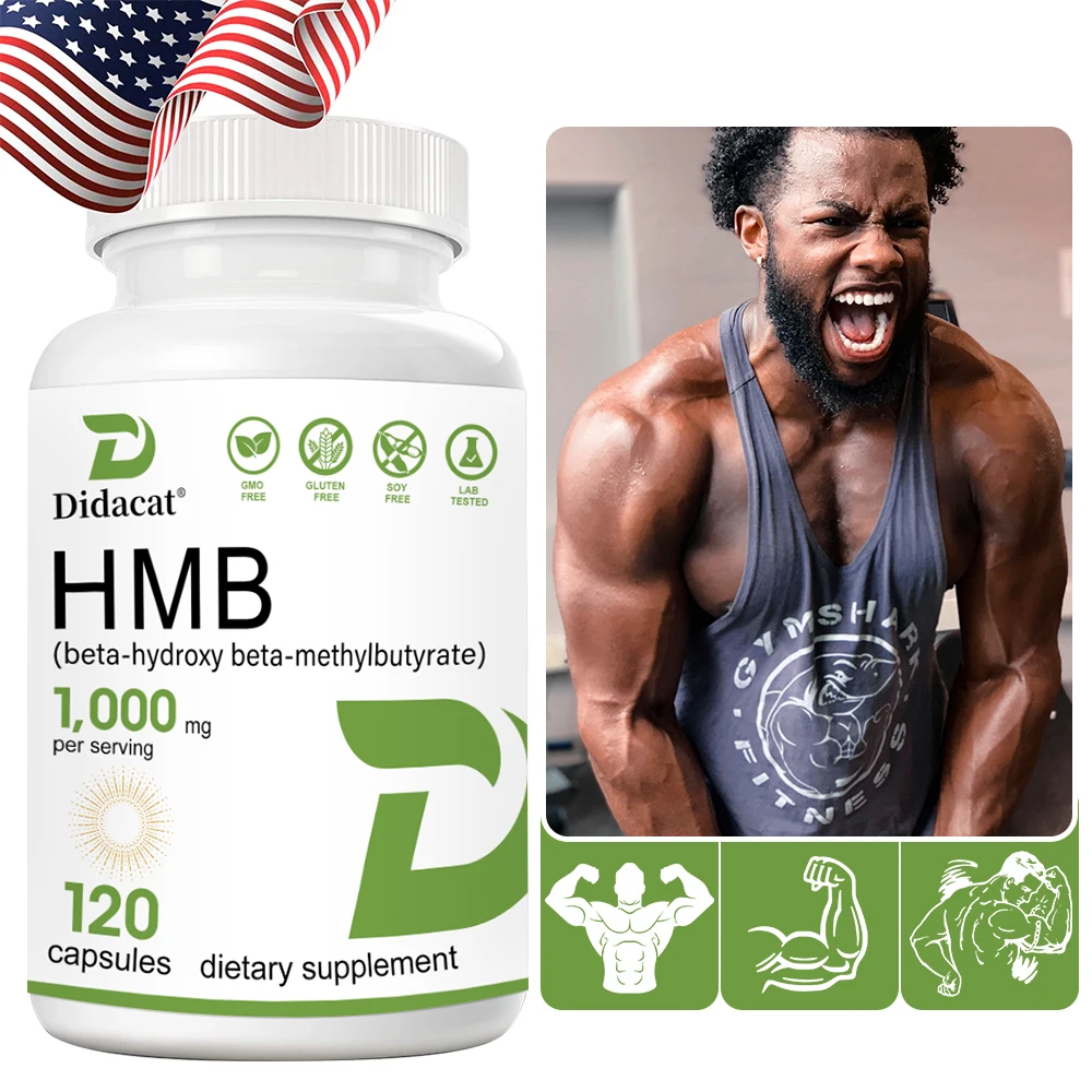 HMB Male Energy Booster - for Increased Muscle Mass and Athletic Strength, Energy Supplement, Endurance, Non-GMO, Gluten Free