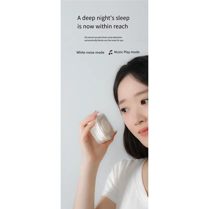 ABMF White Noise Sound Machine for Baby & Adults 28 Soothing Sounds Night Light Timer Auto Cry Detection BT Speaker