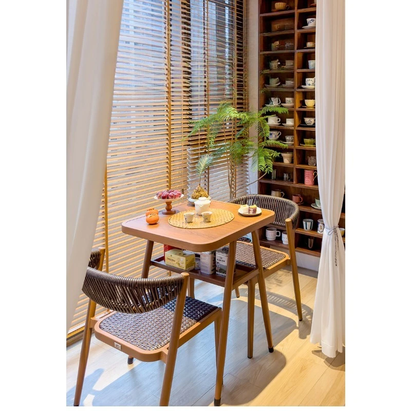 

Balcony tea table surrounding stove integrated tea brewing tea room storage exquisite small table chairs small table