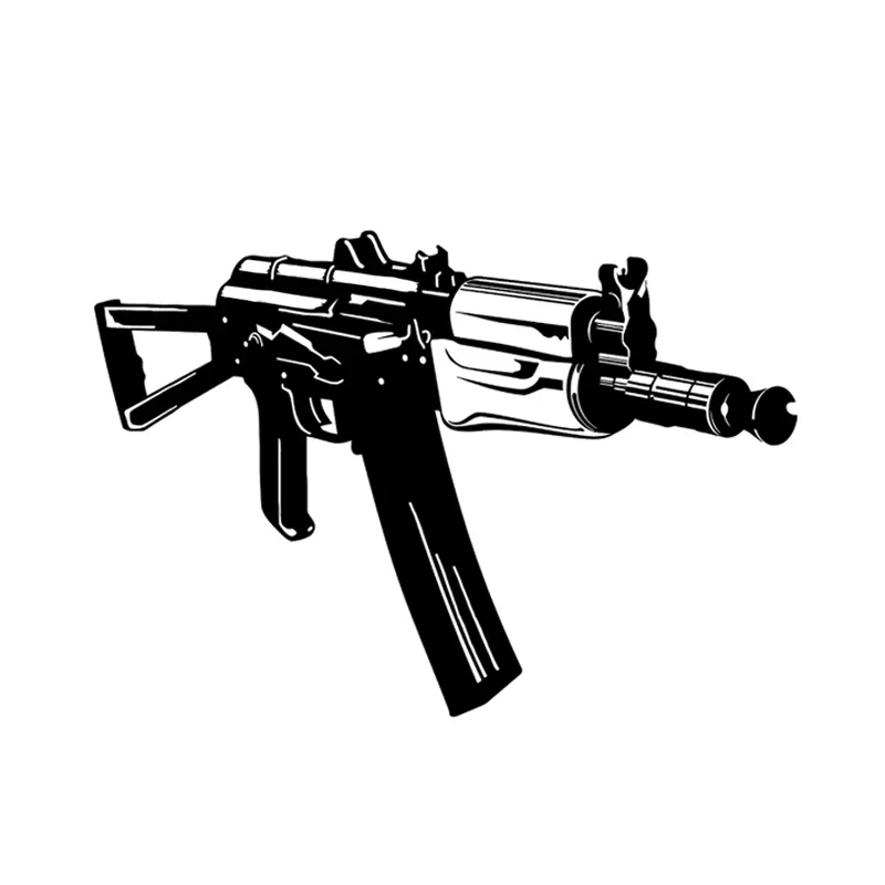 

Car Stickers Fashion Fun Coolest Gun Car Decoration Accessories Decals Creative Sunscreen Waterproof Black/white, 17cm * 12cm