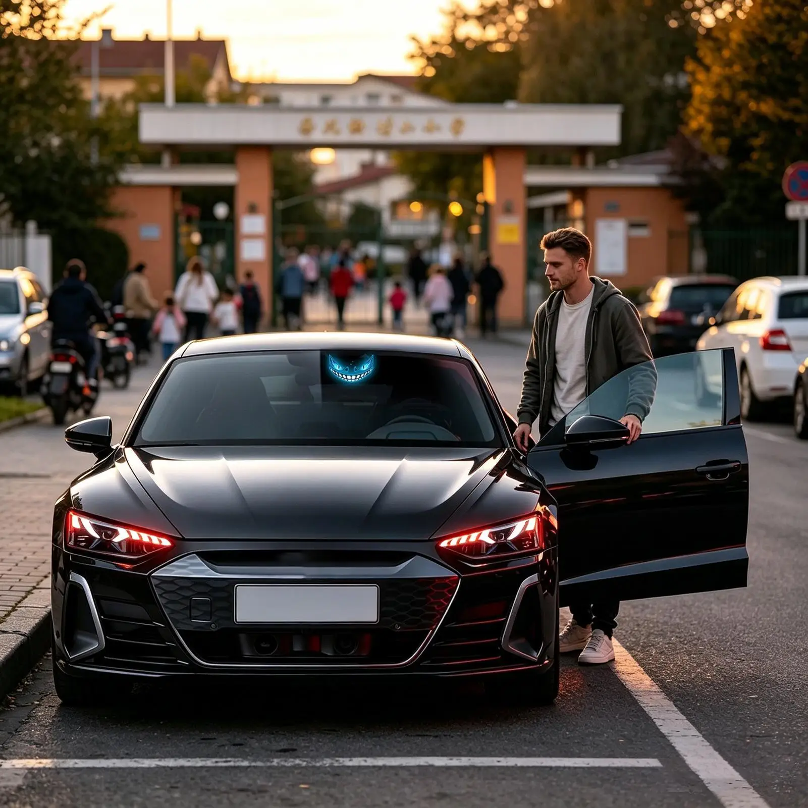 Window Light For Car LED Solar Rechargeable Windshield Ambient Lamp Animated Car Window Light For SUV Sedan Automotive Daily