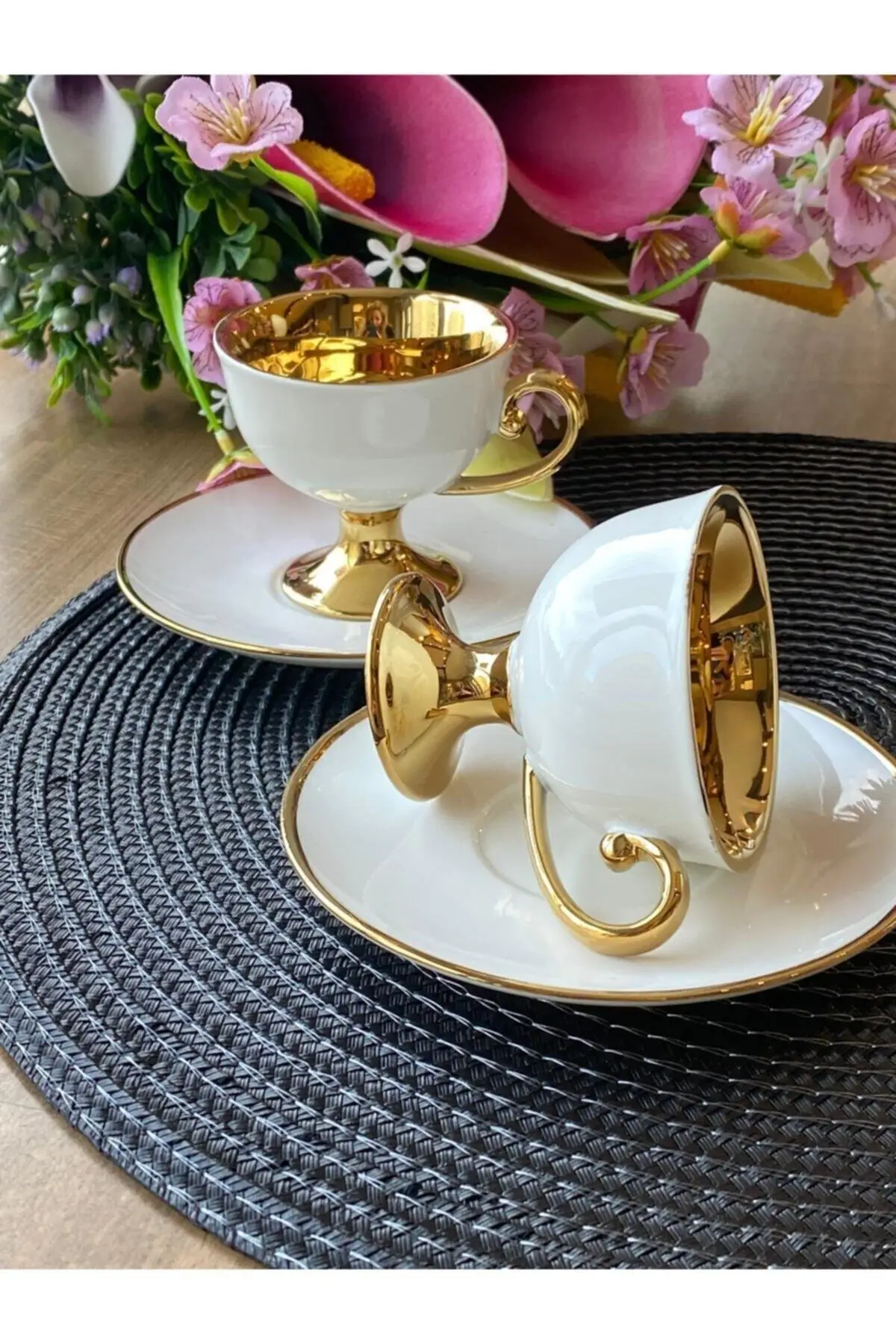 DOLBOVI Gold white coffee cup Victoria 6 people