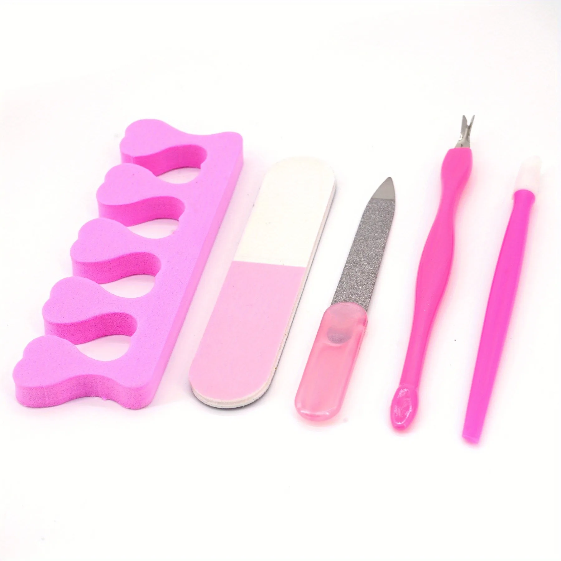 Pilnik do paznokci Gąbka do szorowania Cążki do usuwania odrostów Kryształowy patyczek Rozdzielacz do palców Zestaw narzędzi do manicure