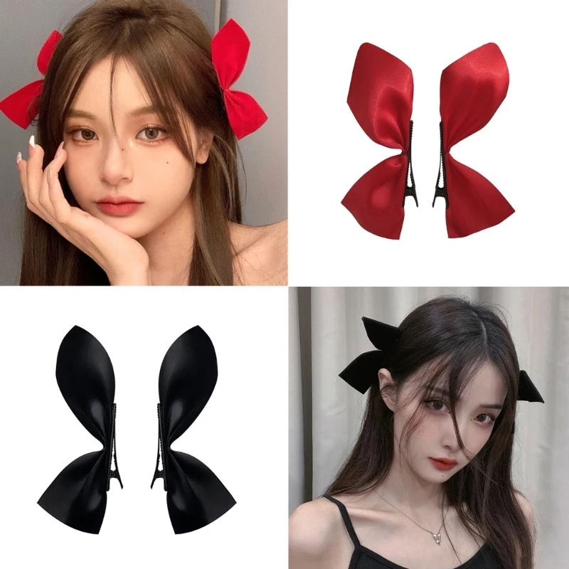 Cute Bowknot Shape Hairpins Hot Girls Cloth Bowknot Hair Clip Headdress Y2k Style Cute Bowknot Hair Clip for Women Dropshipping