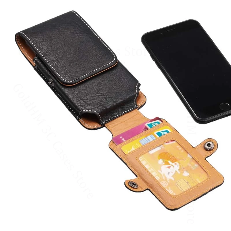 For Itel RS4 S24 S23 Plus Phone Leather Bag Case For Itel P65 P55T P40 Plus A50C A06 A04 A70 Card Holder Phone Pouch Waist Cover