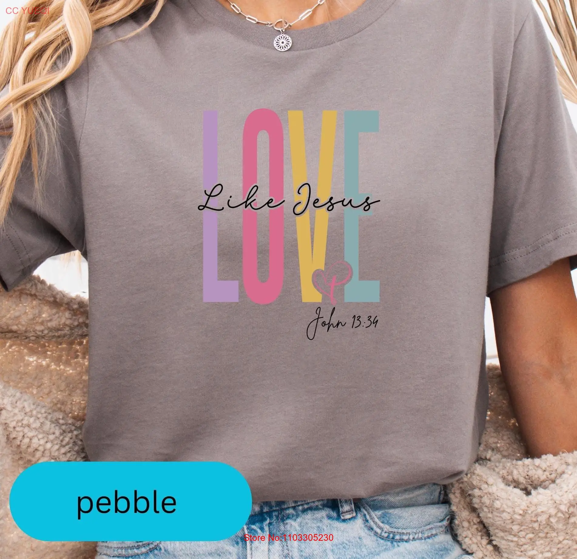 Футболка Christian Faith Love and Grace Иисус Джон 13, 34, стихи, как с длинными или короткими рукавами