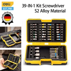 Deli 39 In 1 Screwdriver Set Precision Screwdriver Bits Kit Multi-functional Rainbow Batch Head Portable Ratchet Screwdriver Set