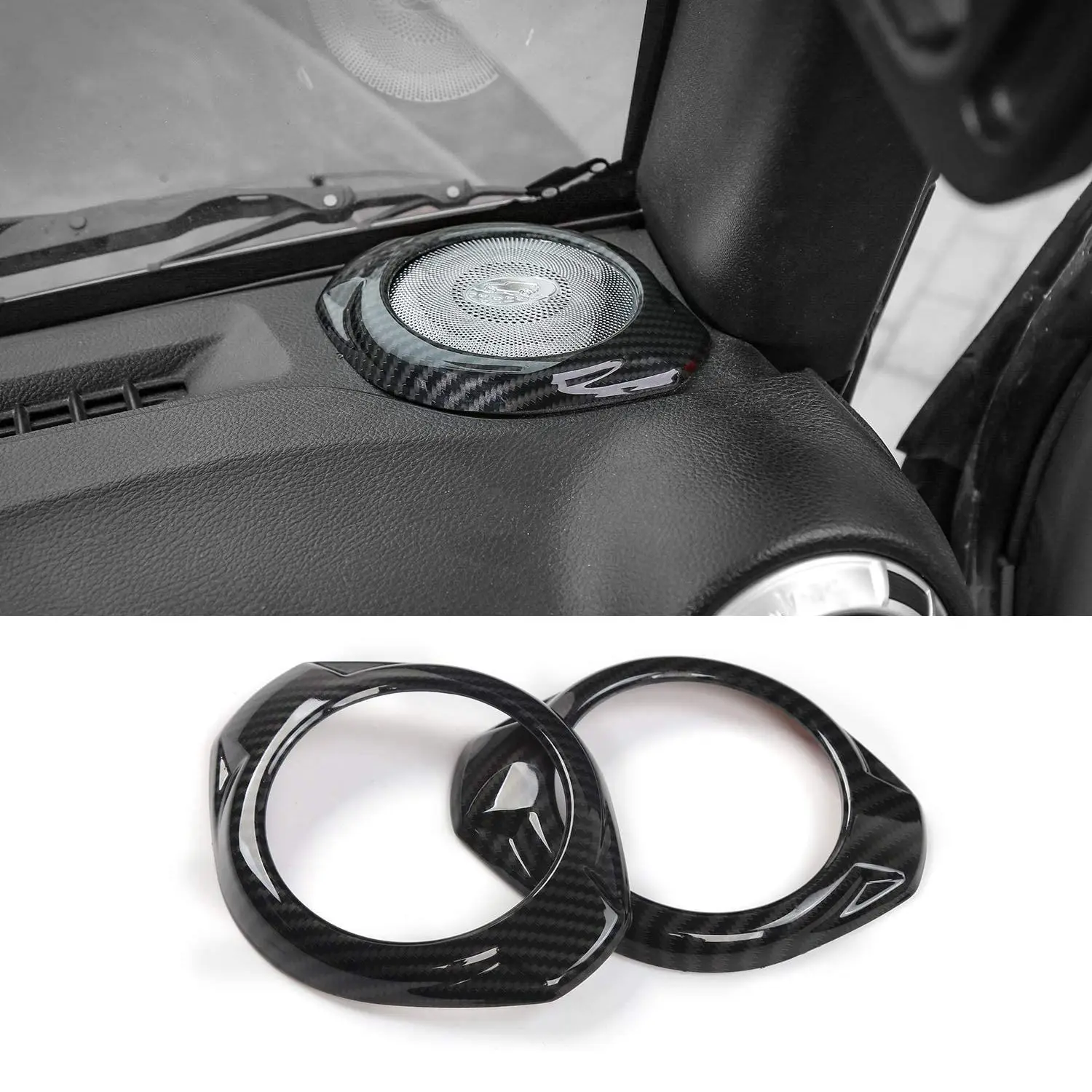 A Pillar Speaker Decoration Cover Trim Sticker for Jeep Wrangler JK 2015 2016 2017 Interior Accessories Carbon Fiber