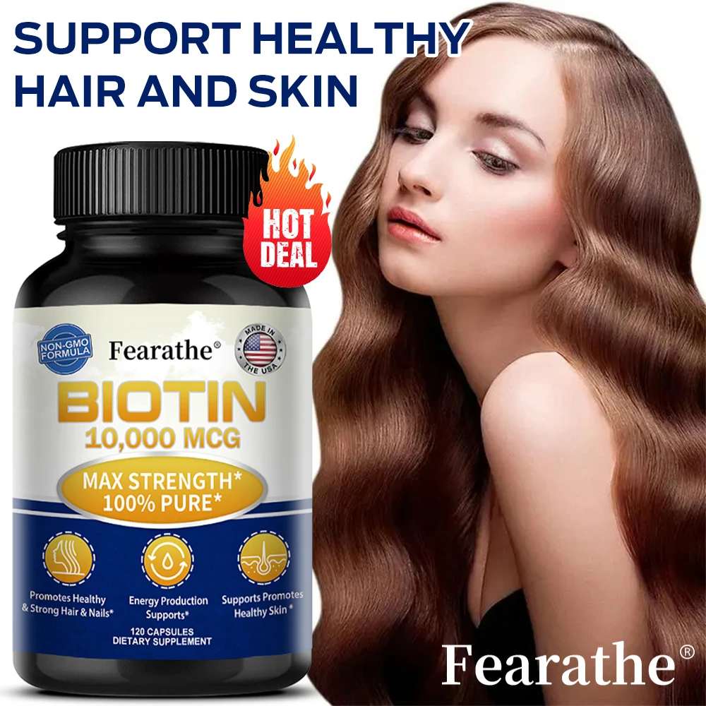

Biotin 10,000 Mcg - Maximum Strength, Hair Growth, Skin Health, Energy Production Support