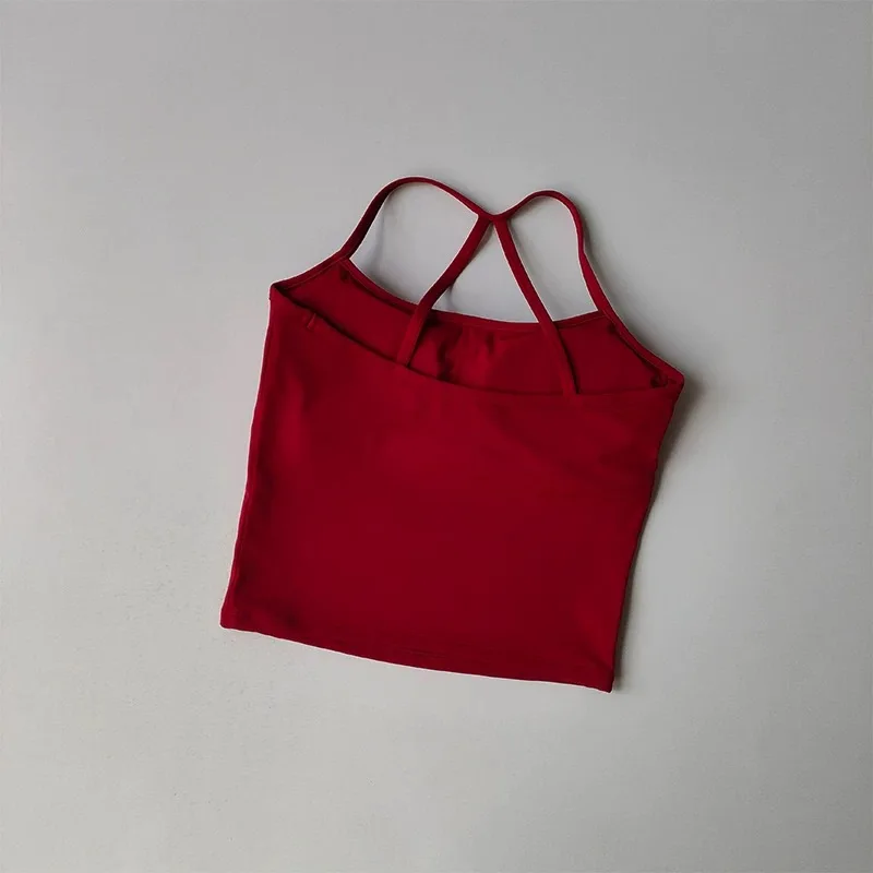 Damen Yoga Tanktop mit eingebauten Polstern, schnelltrocknendes, atmungsaktives Fitness-Top, Sportweste mit schönem Rückendesign für Lauftraining – Detail 24
