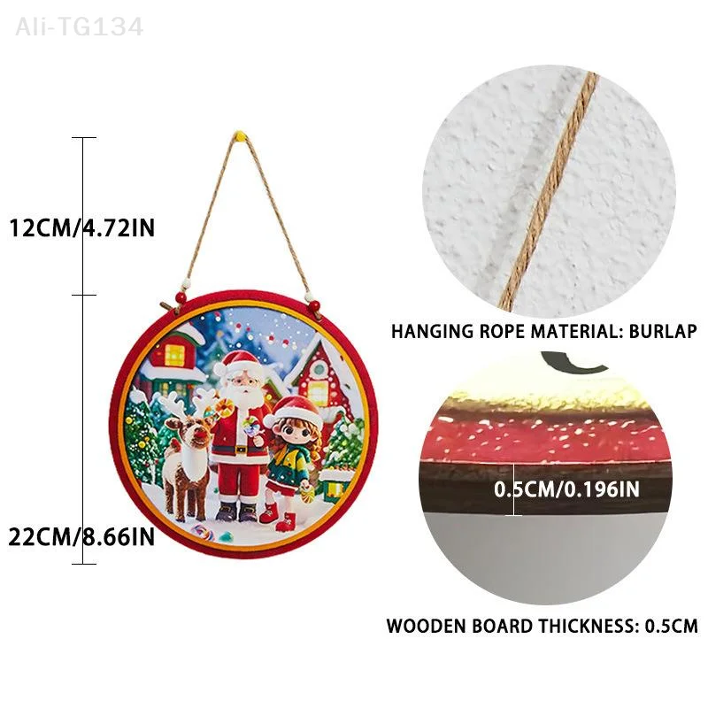 مجموعة الحرف الخشبية المستوحاة من عيد الميلاد؛ الحلي الملونة للتعليق على الحائط؛ ديكور مشهد حفلة عيد الميلاد؛ هدية مثالية للعطلات SHIDWJ