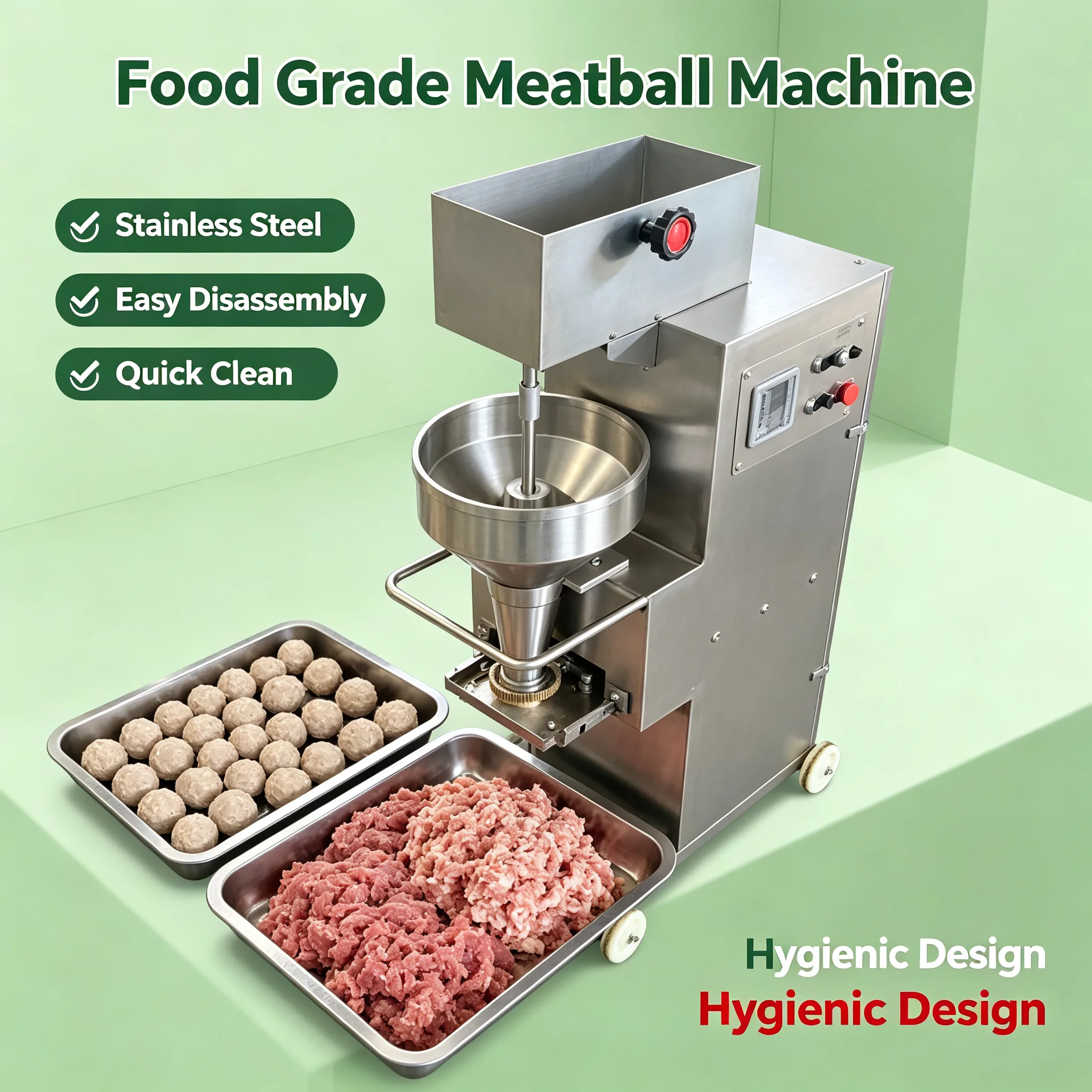 Adjustable Meatball Making Machine, Fully‑Auto Forming Unit for Beef Fish Ball Commercial Manufacturing Customized