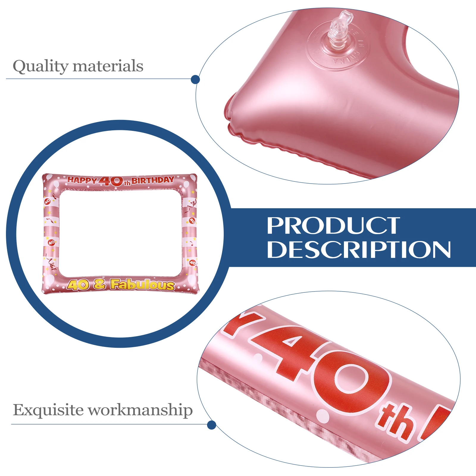 

Inflatable Photo Frame Props for Party Photobooth Birthday Picture Selfie Decorations PVC Lightweight Special Photos