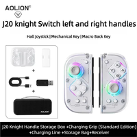Aolion New j20 For Switch 2 RGB Wireless Knight Left and Right Controller Hall Joystick Gamepad For Switch With Charging grip