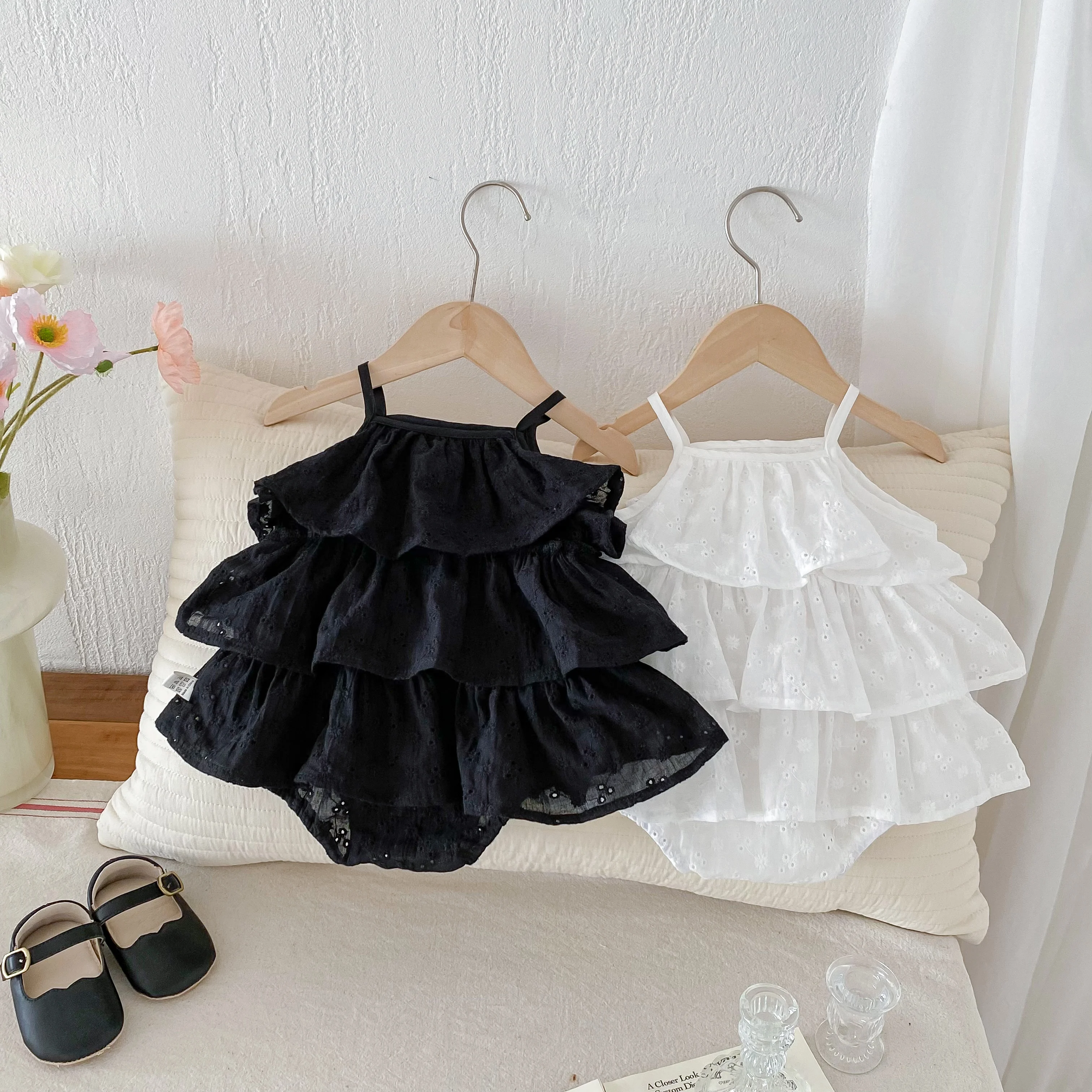 Koreańska moda dziewczynek Camisole Romper księżniczka bawełniana chusta body niemowlęce sukienka strój dla dzieci 0-2 lat